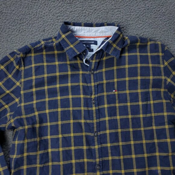 Tommy Hilfiger New York Fit Button Shirt Mens M Medium Long Sleeve Blue - Picture 1 of 7
